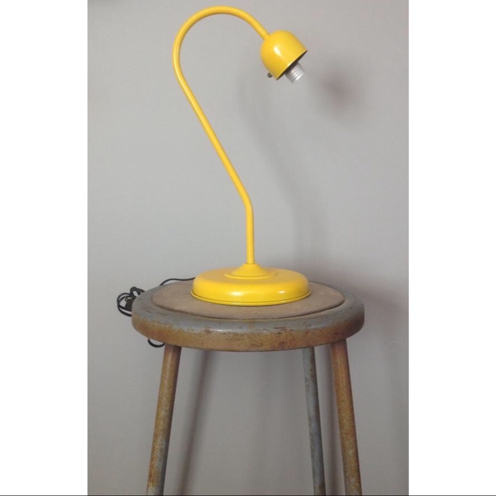Industrial Metal Goose Neck Lamp Yellow